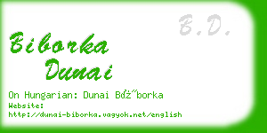 biborka dunai business card